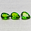 Natural Green Chrome Diopside 0.77 Ct. 3 Pcs Pear Shape Gemstone From Russia