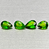 Natural Green Chrome Diopside 0.71 Ct. 4 Pcs Pear Shape Gemstone From Russia