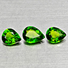 Natural Green Chrome Diopside 0.79 Ct. 3 Pcs Pear Shape Gemstone From Russia
