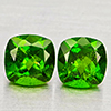 Natural Green Chrome Diopside 1.27 Ct. 2 Pcs Cushion Shape 5.1 Mm Gemstones