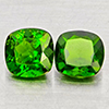 Natural Green Chrome Diopside 1.15 Ct. 2 Pcs Cushion Shape 5.1 Mm Gemstones
