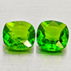 Natural Green Chrome Diopside 1.00 Ct. 2 Pcs Cushion Shape 5.1 Mm Gemstones
