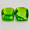 Natural Green Chrome Diopside 0.92 Ct. 2 Pcs Cushion Shape 5.1 Mm Gemstones
