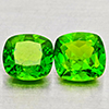 Natural Green Chrome Diopside 1.03 Ct. 2 Pcs Cushion Shape 5.1 Mm Gemstones