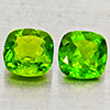 Natural Green Chrome Diopside 1.11 Ct. 2 Pcs Cushion Shape 5 Mm Gemstones