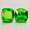 Natural Green Chrome Diopside 1.22 Ct. 2 Pcs Cushion Shape 5 Mm Gemstones