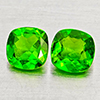 Natural Green Chrome Diopside 1.02 Ct. 2 Pcs Cushion Shape 5.1 Mm Gemstones