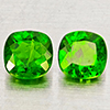 Natural Green Chrome Diopside 1.32 Ct. 2 Pcs Cushion Shape 5 Mm Gemstones
