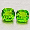 Natural Green Chrome Diopside 1.09 Ct. 2 Pcs Cushion Shape 5 Mm Gemstones