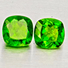 Natural Green Chrome Diopside 1.23 Ct. 2 Pcs Cushion Shape 5 Mm Gemstones