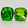 Natural Green Chrome Diopside 1.21 Ct. 2 Pcs Cushion Shape 5 Mm Gemstones