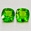 Natural Green Chrome Diopside 0.97 Ct. 2 Pcs Cushion Shape 5.1 Mm Gemstones