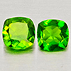 Natural Green Chrome Diopside 0.98 Ct. 2 Pcs Cushion Shape 5.1 Mm Gemstones