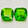 Natural Green Chrome Diopside 0.96 Ct. 2 Pcs Cushion Shape 5 Mm Gemstones