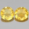 Delightful Gems 1.74 Ct. 2 Pcs. Round Shape Natural Yellow Citrine Brazil