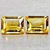 Natural Yellow Citrine 2.99 Ct. 2 Pcs Clean Baguette Shape 8.2 x 6.2 Mm Gems