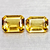 Natural Yellow Citrine 2.41 Ct. 2 Pcs Clean Octagon Shape 8.1 x 6.1 Mm. Gemstone