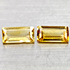 Natural Yellow Citrine 2.66 Ct. 2 Pcs Clean Baguette Shape 10.1 x 5  Mm Gems