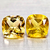 Natural Yellow Citrine 2.72 Ct. 2 Pcs Cushion Shape 6.9 Mm Gemstones