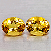 Natural Yellow Citrine 3.22 Ct. 2 Pcs Clean Oval Shape Unheated Brazil