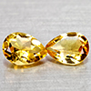 Natural Yellow Citrine 1.92 Ct. 2 Pcs Clean Pear Shape Gemstones