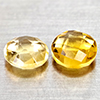 Natural Yellow Citrine 1.66 Ct. 2 Pcs Round Checkerboard Cut Gemstones
