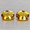 Natural Yellow Citrine 2.82 Ct. 2 Pcs Clean Oval Shape 9 x 7 Mm.