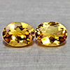 Natural Yellow Citrine 2.70 Ct. 2 Pcs Clean Oval Shape 9 x 6.8 Mm.
