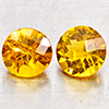 Natural Yellow Citrine 1.02 Ct. 2 Pcs Round Checkerboard Cut 5.3 Mm Gemstones