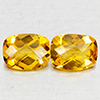 Natural Yellow Citrine 2.44 Ct. 2 Pcs Cushion Checkerboard Cut 8.1 x 6.2 Mm.Gems