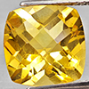 Natural Yellow Citrine 4.02 Ct. Cushion Checkerboard Cut 10.2 x 10.1 Mm Gemstone