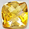Natural Yellow Citrine 3.53 Ct. Cushion Checkerboard 10 x 10 Mm. Gemstone Brazil