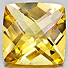 Natural Yellow Citrine 3.92 Ct. Cushion Checkerboard Cut 10.1 x 10.1 Mm Gemstone