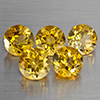 Natural Yellow Citrine 6.43 Ct. 5 Pcs Round Shape 7 Mm Gemstone from Brazil