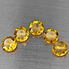 Natural Yellow Citrine 5.36 Ct. 5 Pcs Round Shape 7 Mm Gemstone From Brazil