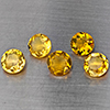 Natural Yellow Citrine Gemstones 5.44 Ct. 5 Pcs. Round Shape 7.4 Mm