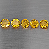 Natural Yellow Citrine 4.88 Ct. 5 Pcs Round Shape 7 Mm Gemstone From Brazil
