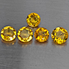 Natural Yellow Citrine 5.49 Ct. 5 Pcs Round Shape 7.4 Mm Gemstone From Brazil