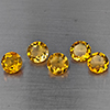 Natural Yellow Citrine 5.77 Ct. 5 Pcs Round Shape 7.4 Mm Gemstone From Brazil