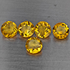 Natural Yellow Citrine 4.81 Ct. 5 Pcs Round Shape 7.4 Mm Gemstone From Brazil
