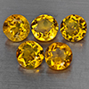 Natural Yellow Citrine 5.44 Ct. 5 Pcs Round Shape 7.2 Mm Gemstone From Brazil
