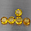 Natural Yellow Citrine 6.10 Ct. 5 Pcs Round Shape 7.5 Mm Gemstone From Brazil
