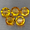 Natural Yellow Citrine 5.99 Ct. 5 Pcs Round Shape 7.3 Mm Gemstone From Brazil