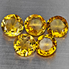 Natural Yellow Citrine 5.99 Ct. 5 Pcs Round Shape 7.2 Mm Gemstone From Brazil