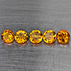 Natural Yellow Citrine 1.94 Ct. 5 Pcs Round Shape 5.1 Mm Gemstone from Brazil