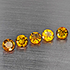 Natural Yellow Citrine 1.98 Ct. 5 Pcs Round Shape 5.1 Mm Gemstones From Brazil