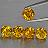 Natural Yellow Citrine 2.24 Ct. 5 Pcs Round Shape 5.1 Mm Gemstones From Brazil