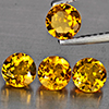 Natural Yellow Citrine 1.59 Ct. 4 Pcs Round Shape 5.1 Mm Gemstones From Brazil