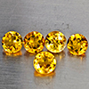 Natural Yellow Citrine 2.14 Ct. 5 Pcs Round Shape 5.1 Mm Gemstones From Brazil