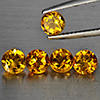 Natural Yellow Citrine 2.30 Ct. 5 Pcs Round Shape 5.1 Mm Gemstones From Brazil
